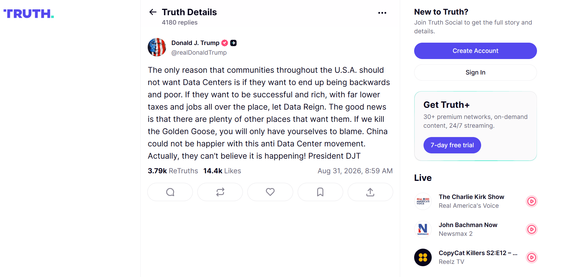 A Truth from Donald Trump.