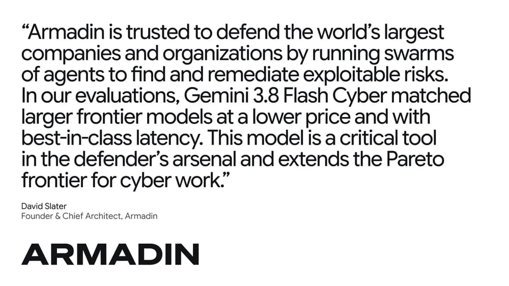 quote from David Slater, Founder and Chief Architect, Armadin