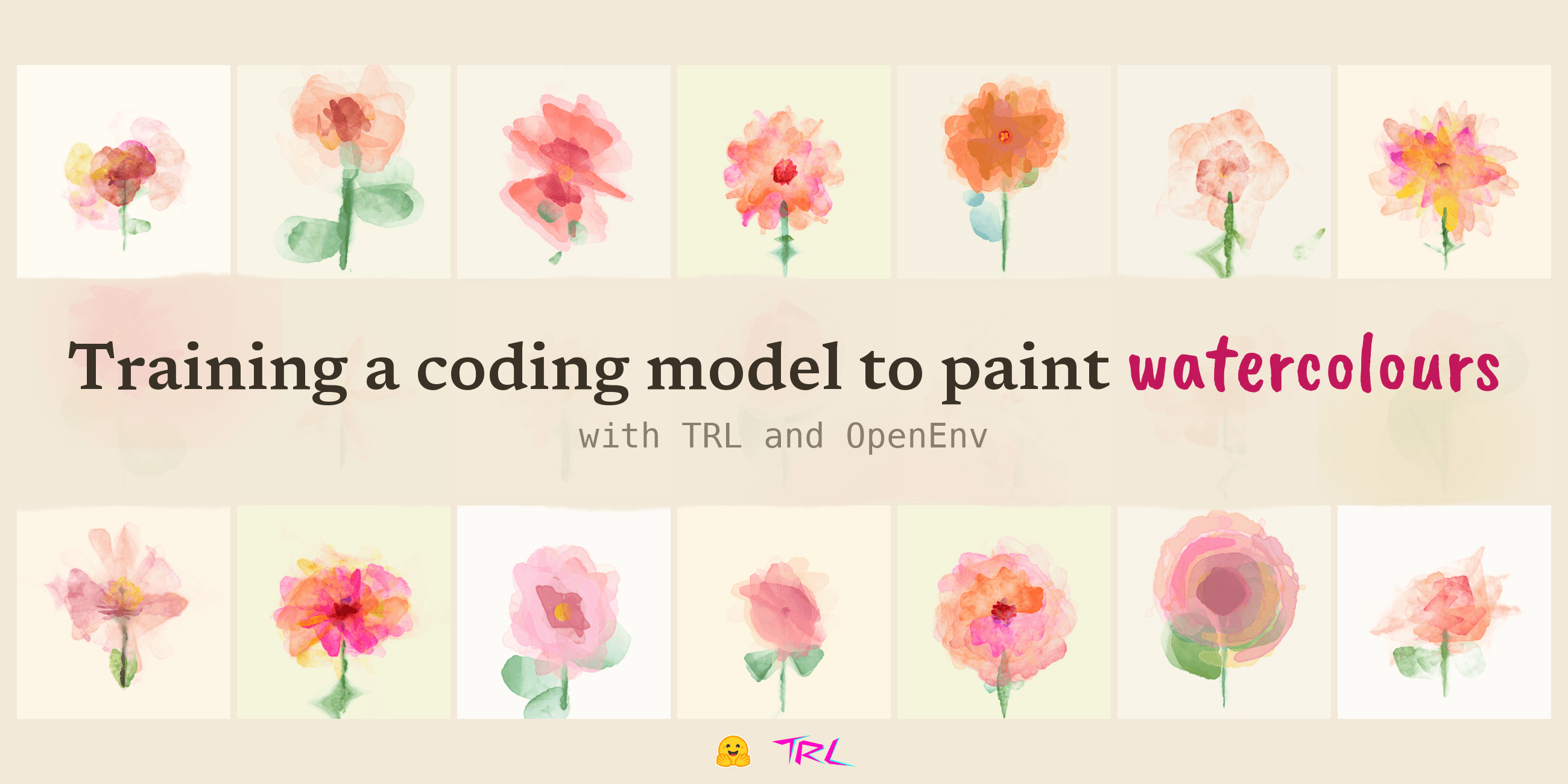 Training a coding model to paint watercolours