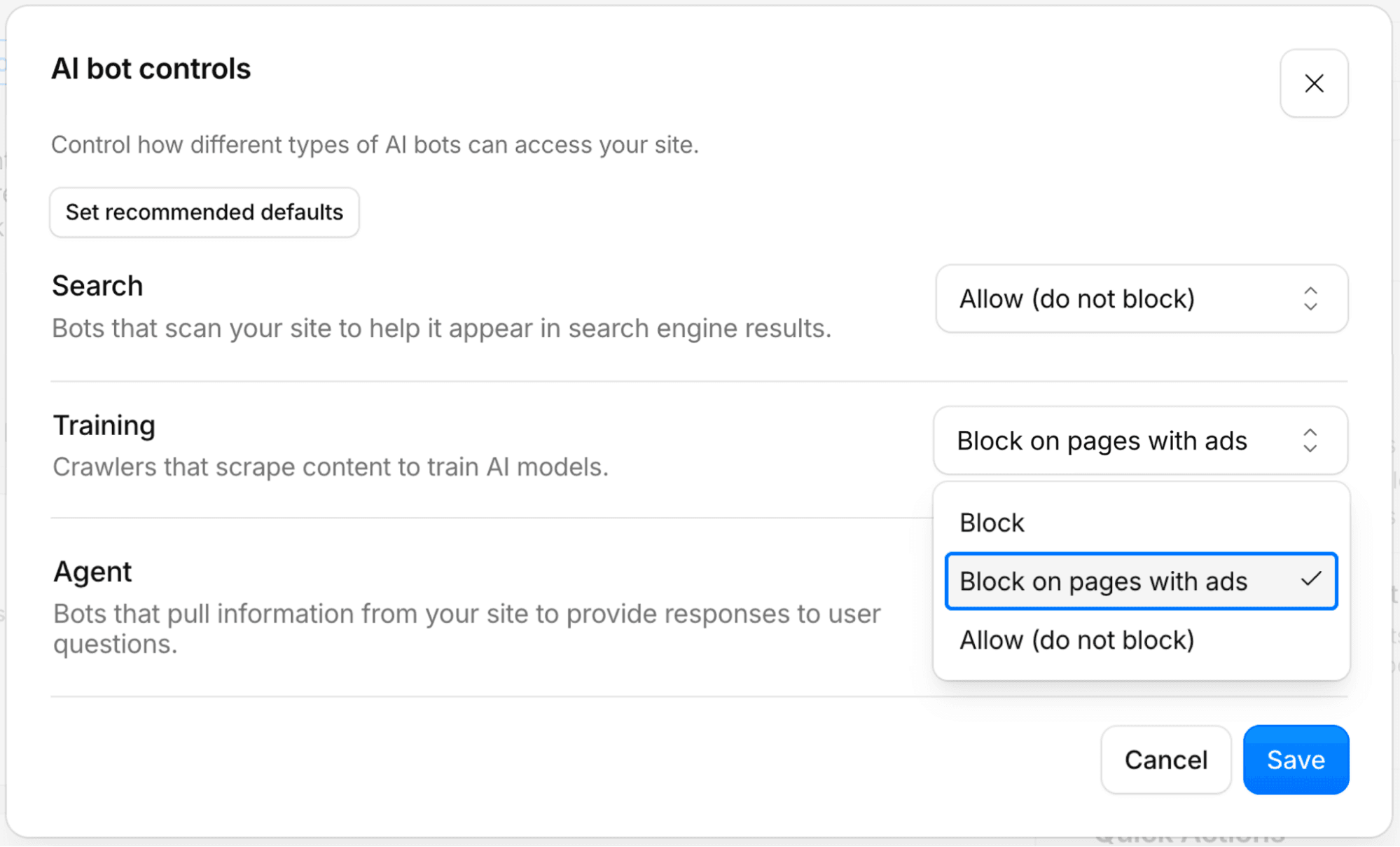 Cloudflare อัปเกรดระบบบล็อก AI Bot แบบละเอียด แยกประเภท Search, Training และ Agent ได้แล้ว