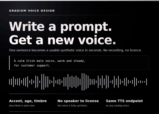 Gradium เปิดตัว Voice Design สร้างเสียงสังเคราะห์คุณภาพสูงจาก Prompt ในไม่กี่วินาที