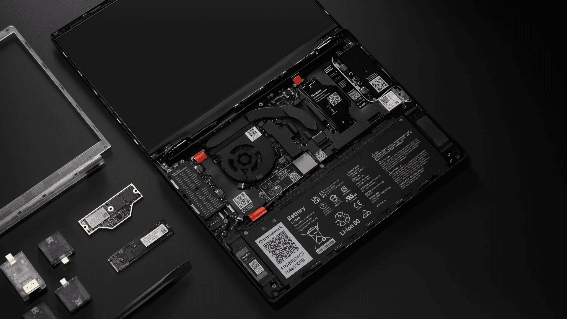 Framework laptop disassembled