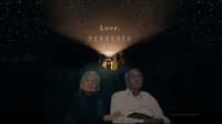 An elderly couple sitting in a movie theater. Overlayed are "Teulluride Film Festival" and "Love, Rendered"