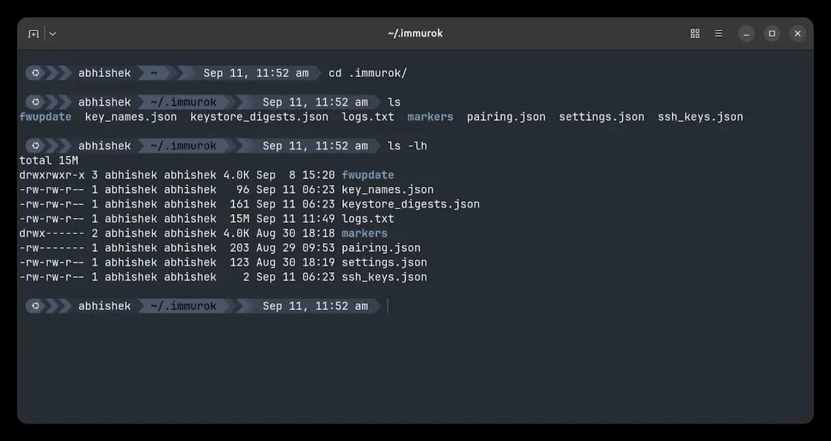 Immurok log file size issue