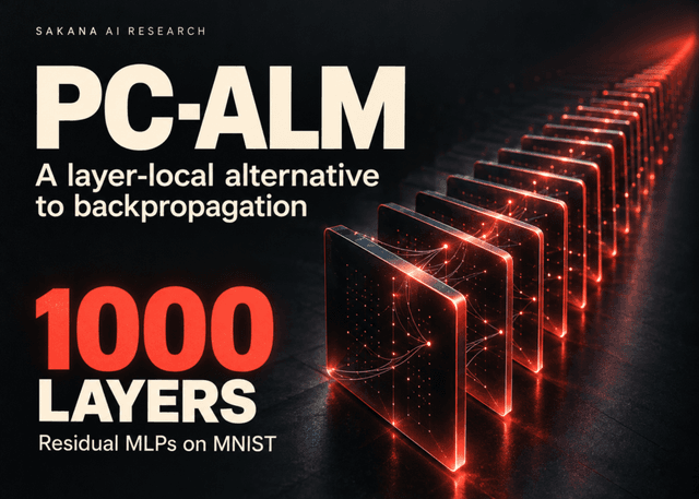 นักวิจัย Sakana AI เปิดตัว PC-ALM ทางเลือกการเรียนรู้แบบ Layer-Local แทน Backpropagation รองรับเครือข่ายลึกถึง 1,000 ชั้น