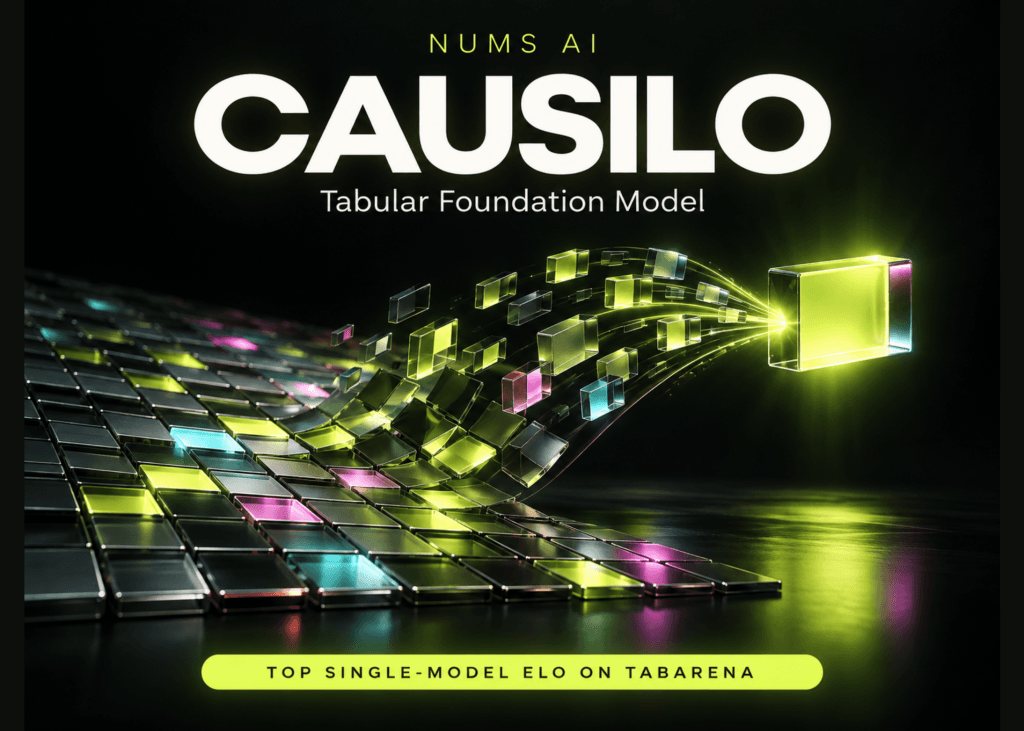 Nums AI เปิดตัว Causilo โมเดลข้อมูลตารางอันดับ 1 ใน TabArena
