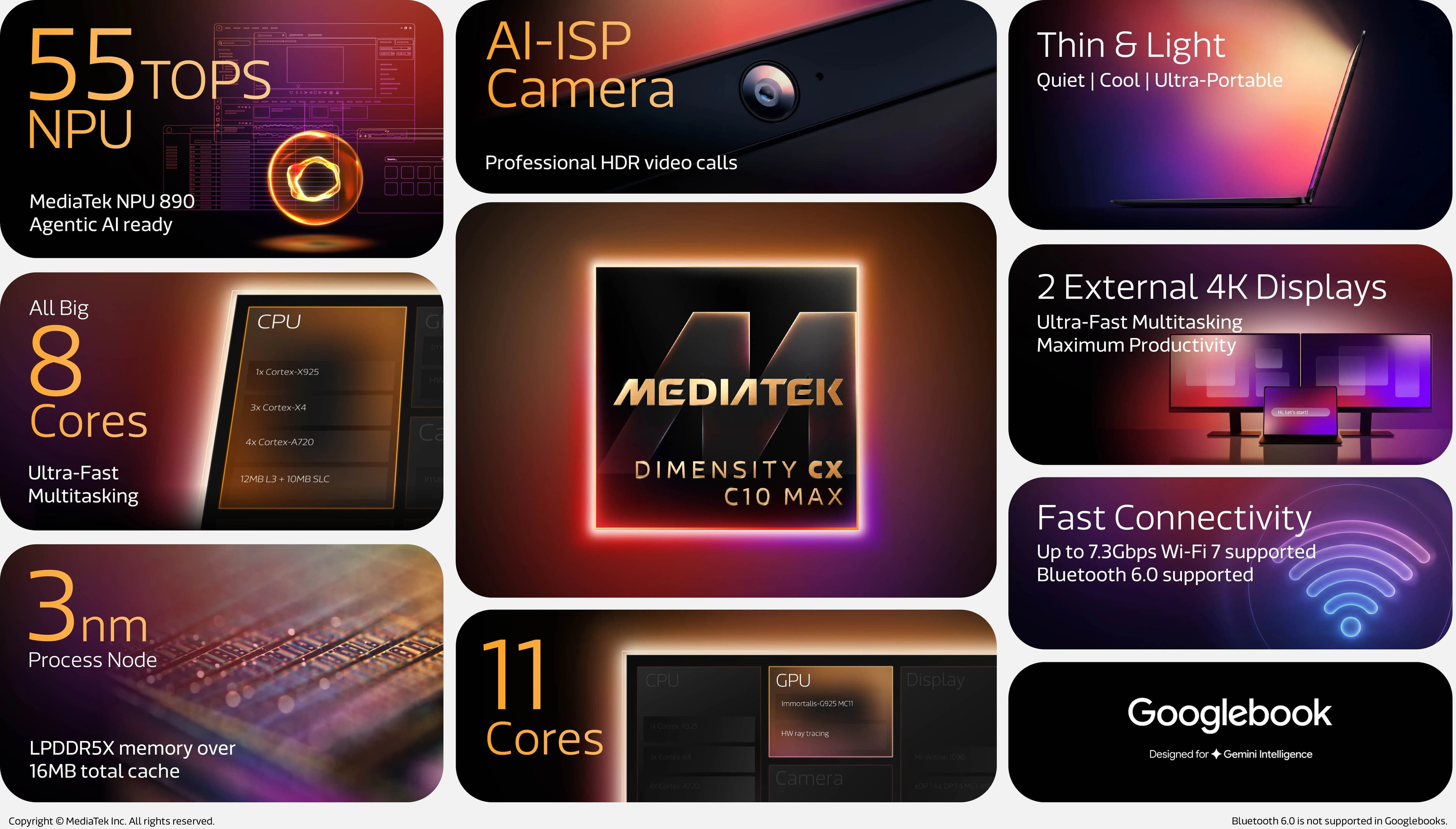 MediaTek เปิดตัว Dimensity CX C10 Max ชิปเรือธงลง Googlebook