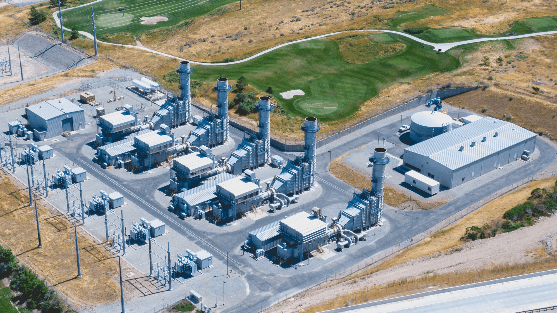 natural gas turbines deployed on a site