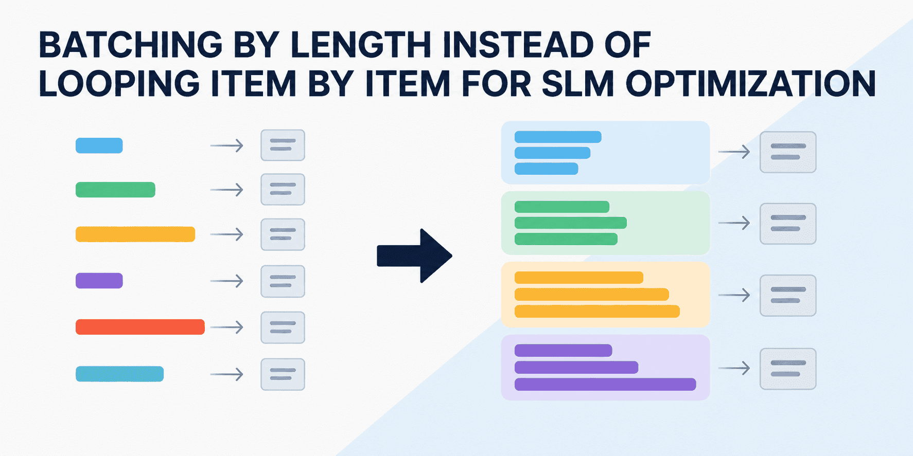 Batching by Length Instead of Looping Item by Item for SLM Optimization