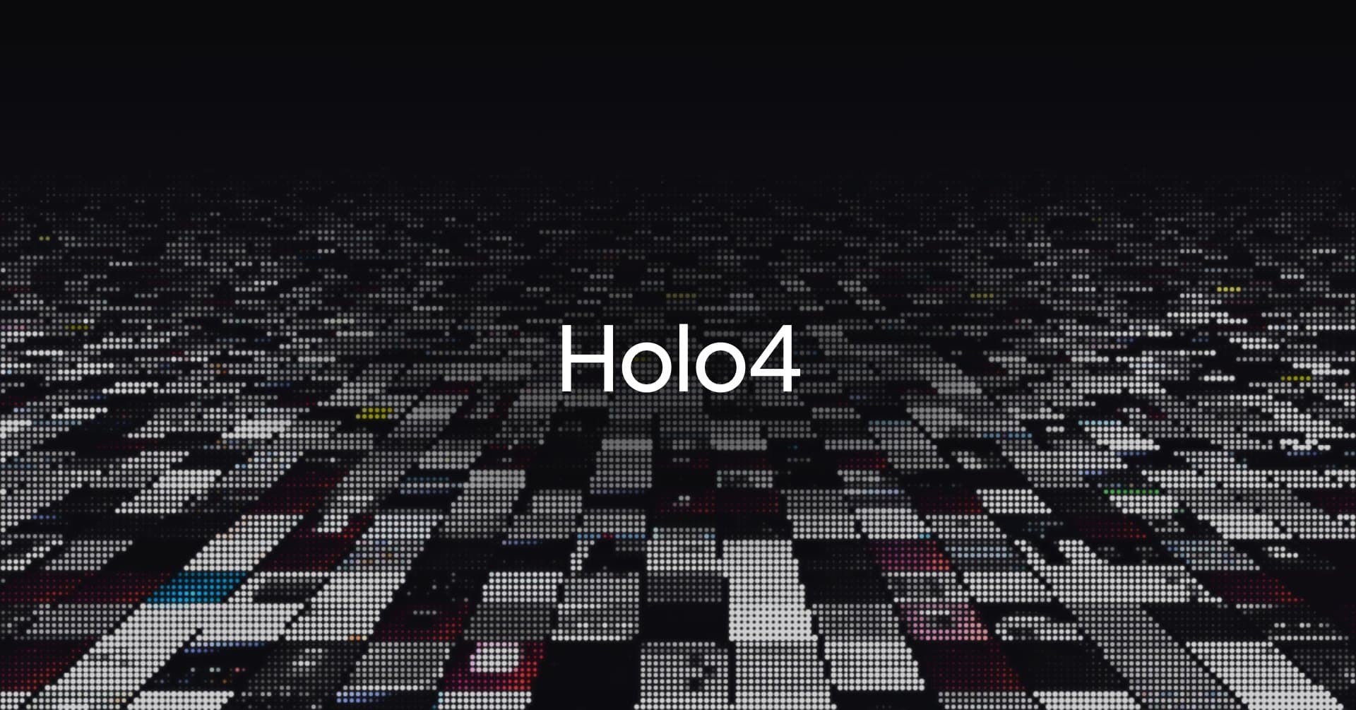 Floor of screens from Holo4 benchmark runs across web apps, desktop software and mobile.