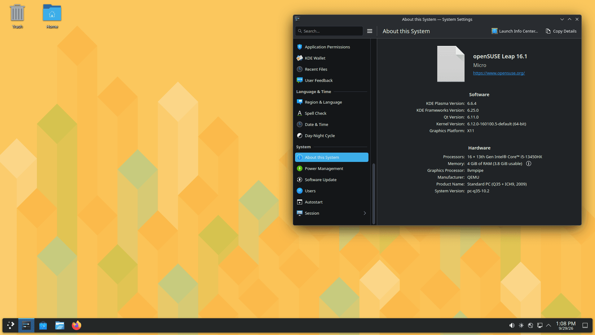 opensuse leap 16.1 desktop
