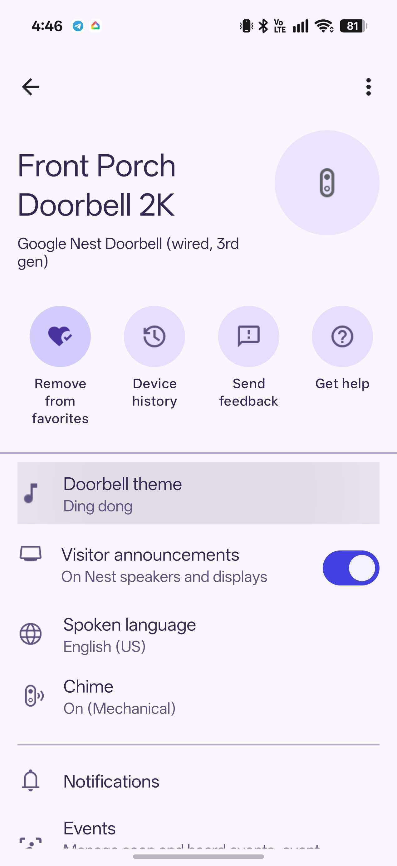 Google Home เพิ่มฟีเจอร์ลองฟังเสียงกระดิ่ง Nest Doorbell ในแอป