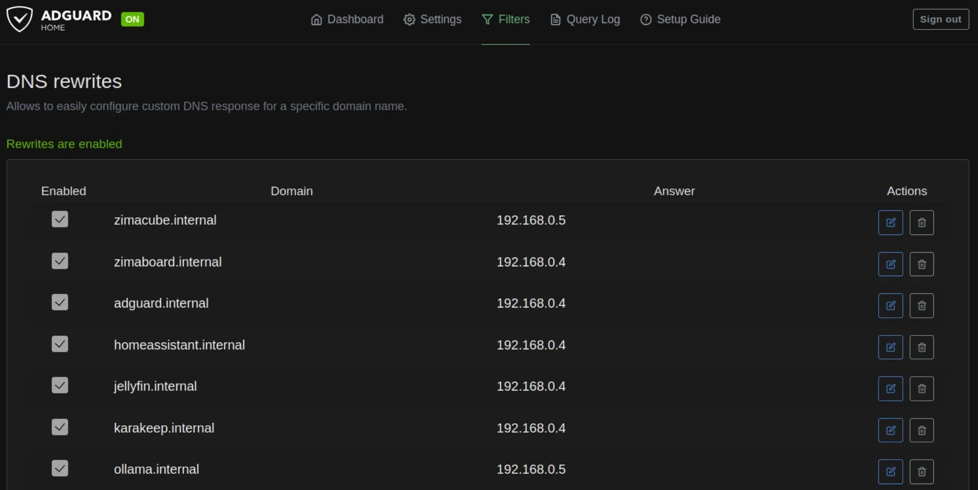 AdGuard DNS rewrites
