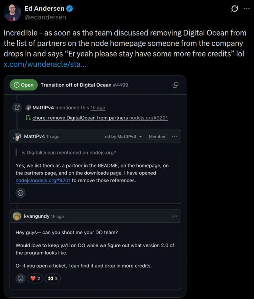 DigitalOcean ยุติโครงการเครดิตฟรีให้ Open Source อย่างเงียบๆ