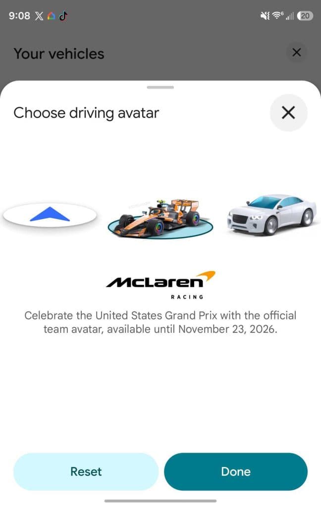 Google Maps เปิดตัวไอคอนรถแข่ง McLaren F1 ให้ใช้งานได้แล้ววันนี้