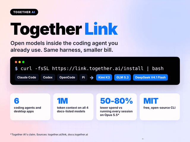 Together Link เปิดตัว CLI ฟรี เชื่อม Coding Agent สู่โมเดล Open Source