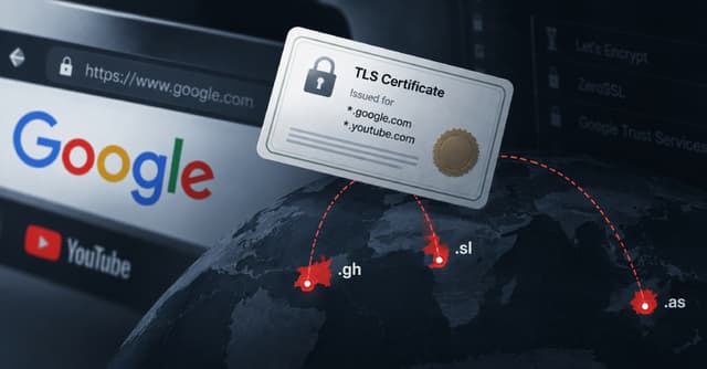 แฮกเกอร์เจาะระบบ ccTLDs นามสกุล .gh, .sl และ .as แอบขอใบรับรอง Google
