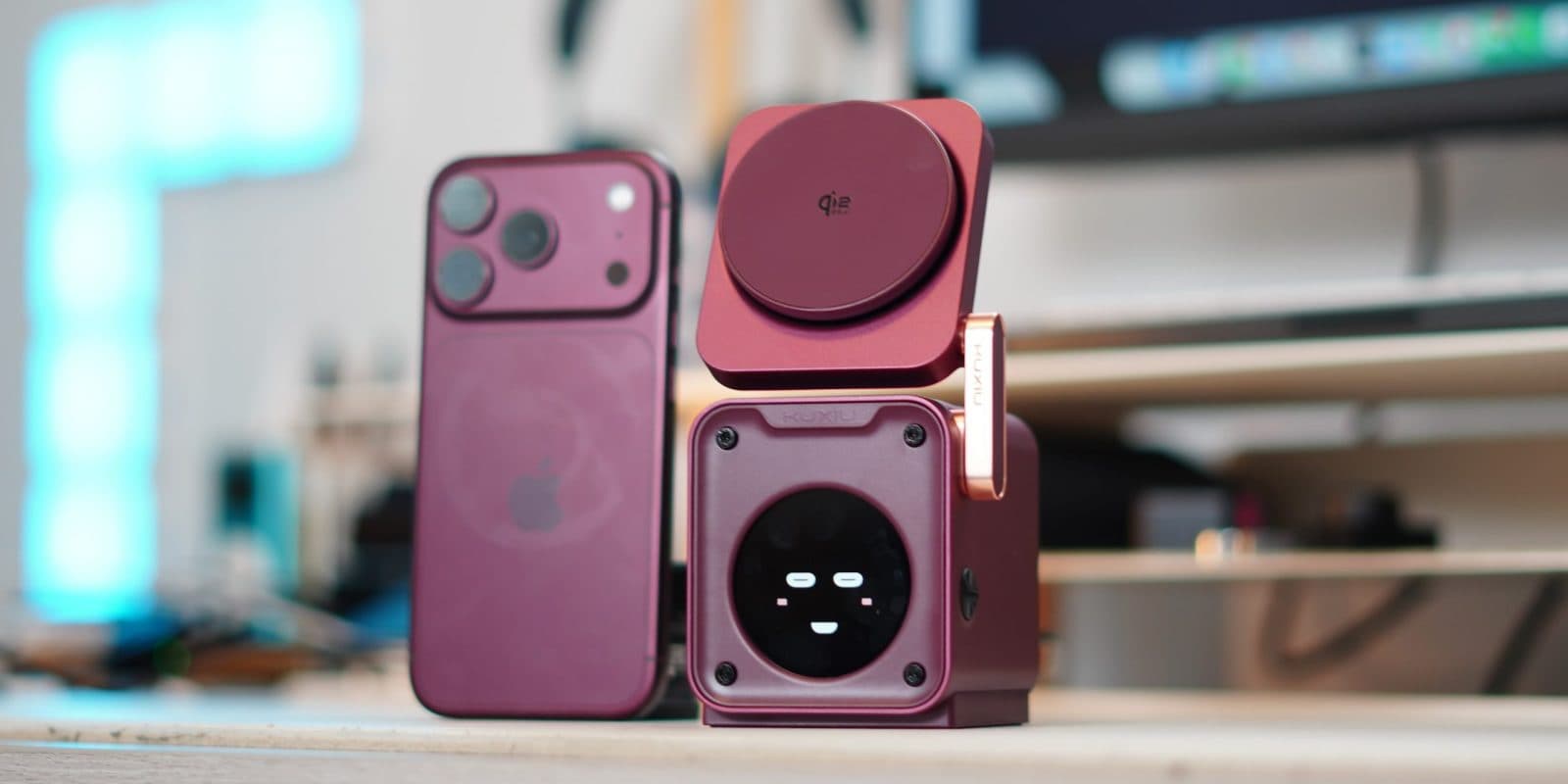 Kuxiu เปิดตัวที่ชาร์จ D5 สี Burgundy เข้าคู่ iPhone 18 Pro