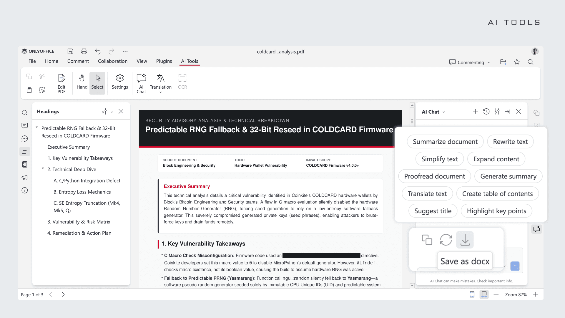 ai usage in the pdf editor for onlyoffice docs 10.0