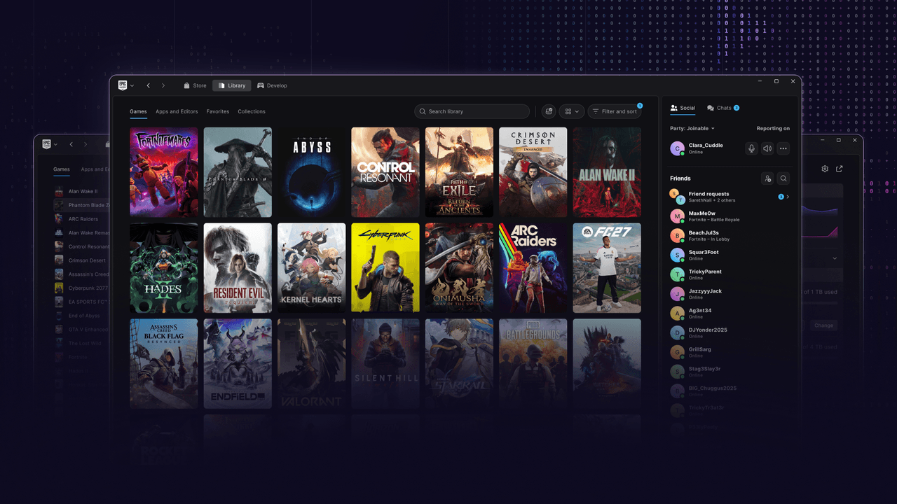 Redesigned Epic Games launcher.