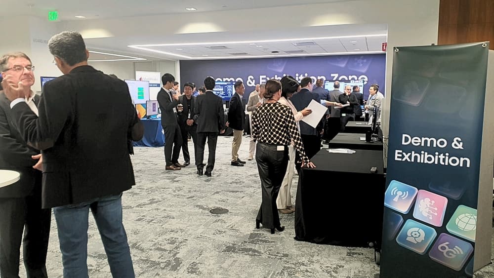 An overview of the 6G core technology exhibition booth operated by Samsung Research at the event venue in Mountain View, Silicon Valley, on Oct. 14-15