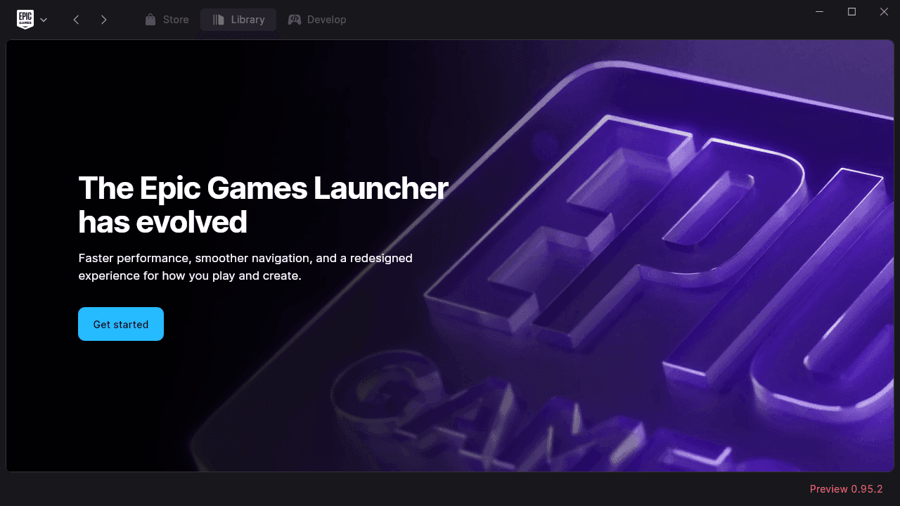 the epic games launcher for linux, preview version