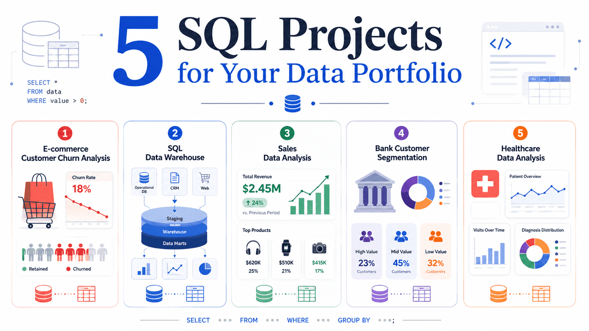 5 Real-World SQL Projects to Build Your Data Portfolio