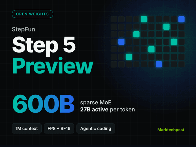 StepFun เปิดตัว Step 5 Preview โมเดล MoE 600B แบบ Open Weights