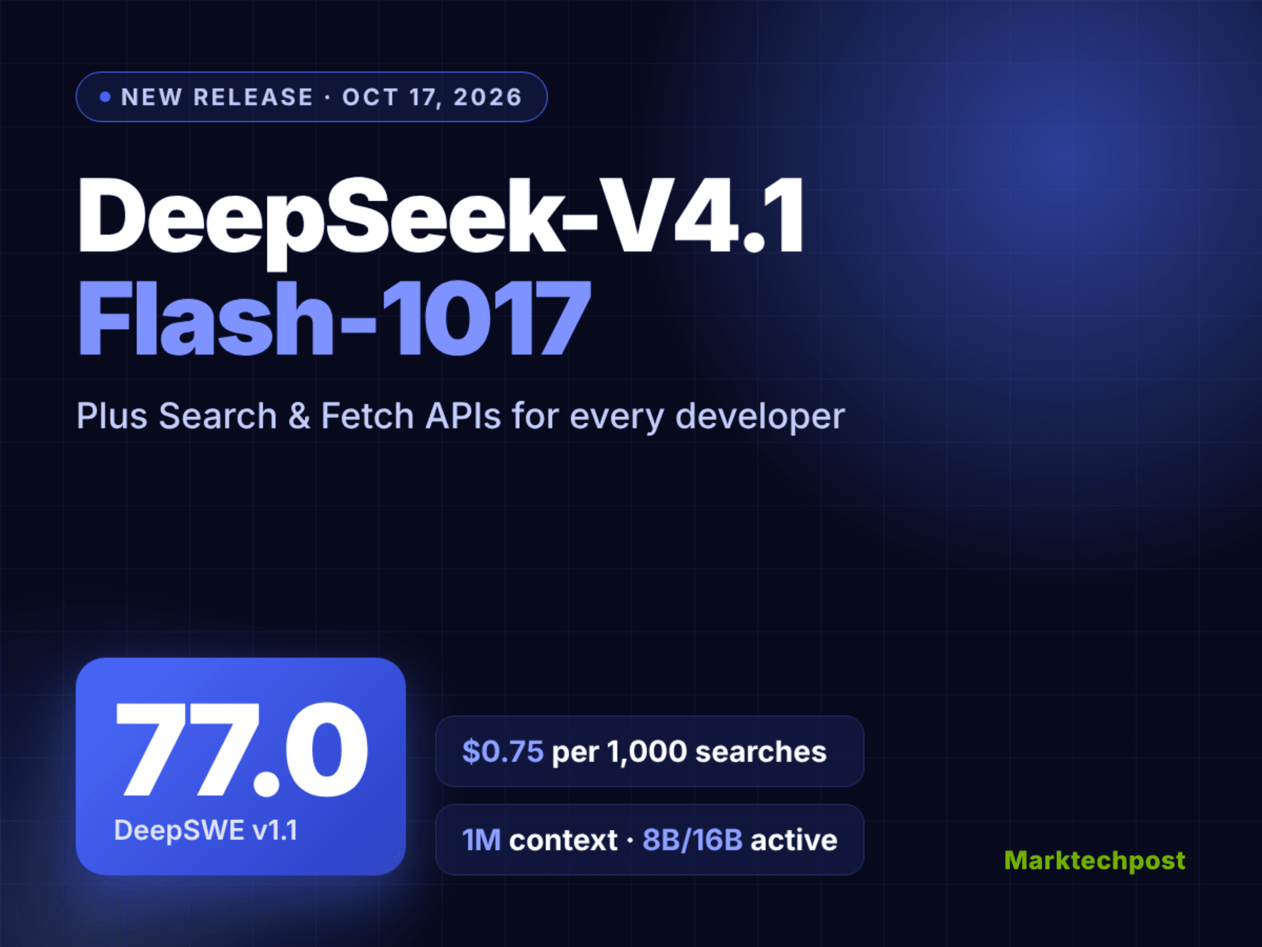 DeepSeek เปิดตัว V4.1-Flash-1017 พร้อม Search API ใหม่