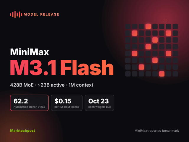 MiniMax เปิดตัว M3.1 Flash โมเดล Agentic MoE ราคาประหยัด