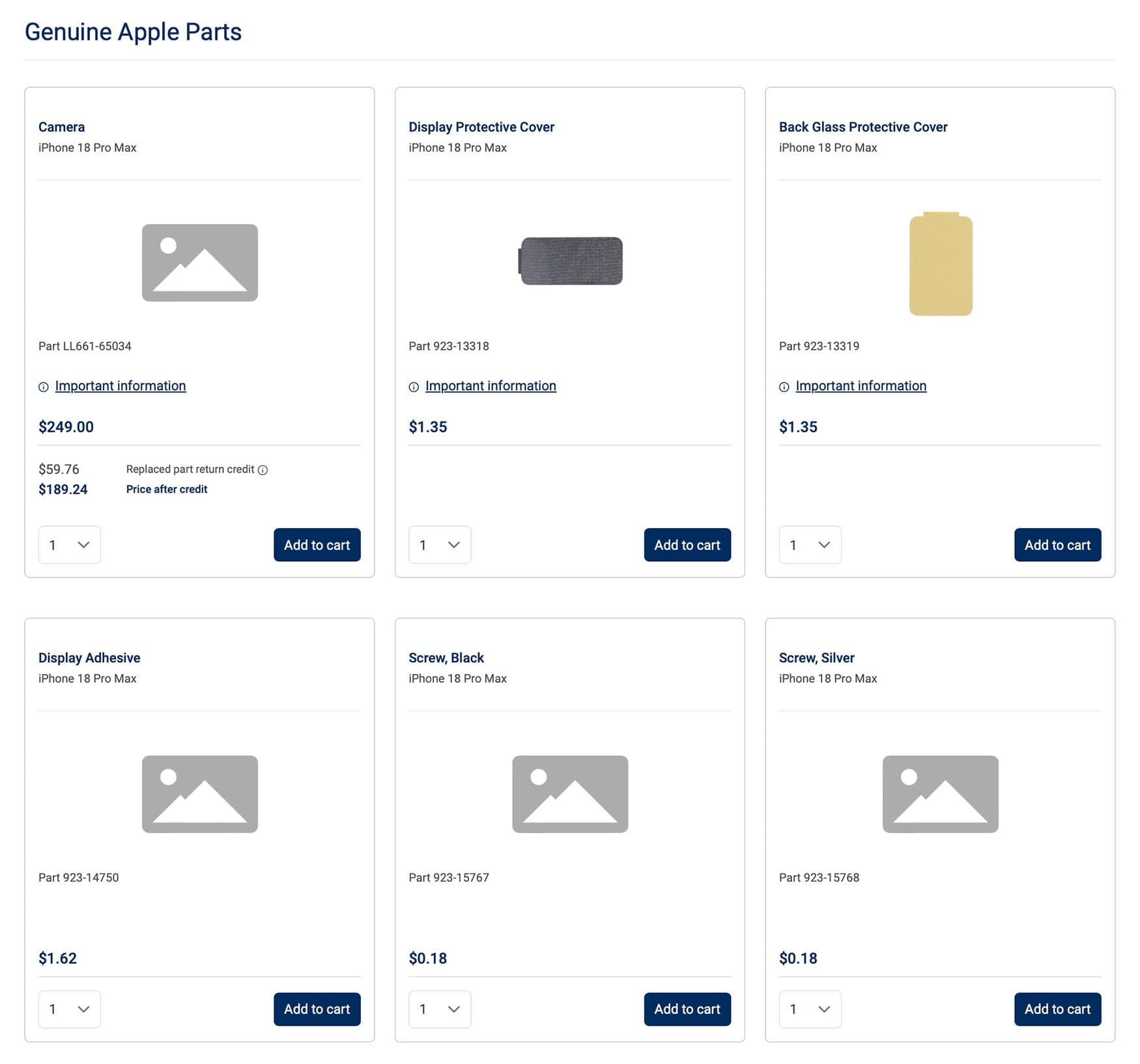 Apple วางขายอะไหล่ iPhone 18 Pro และ Mac รุ่นล่าสุดแล้ว