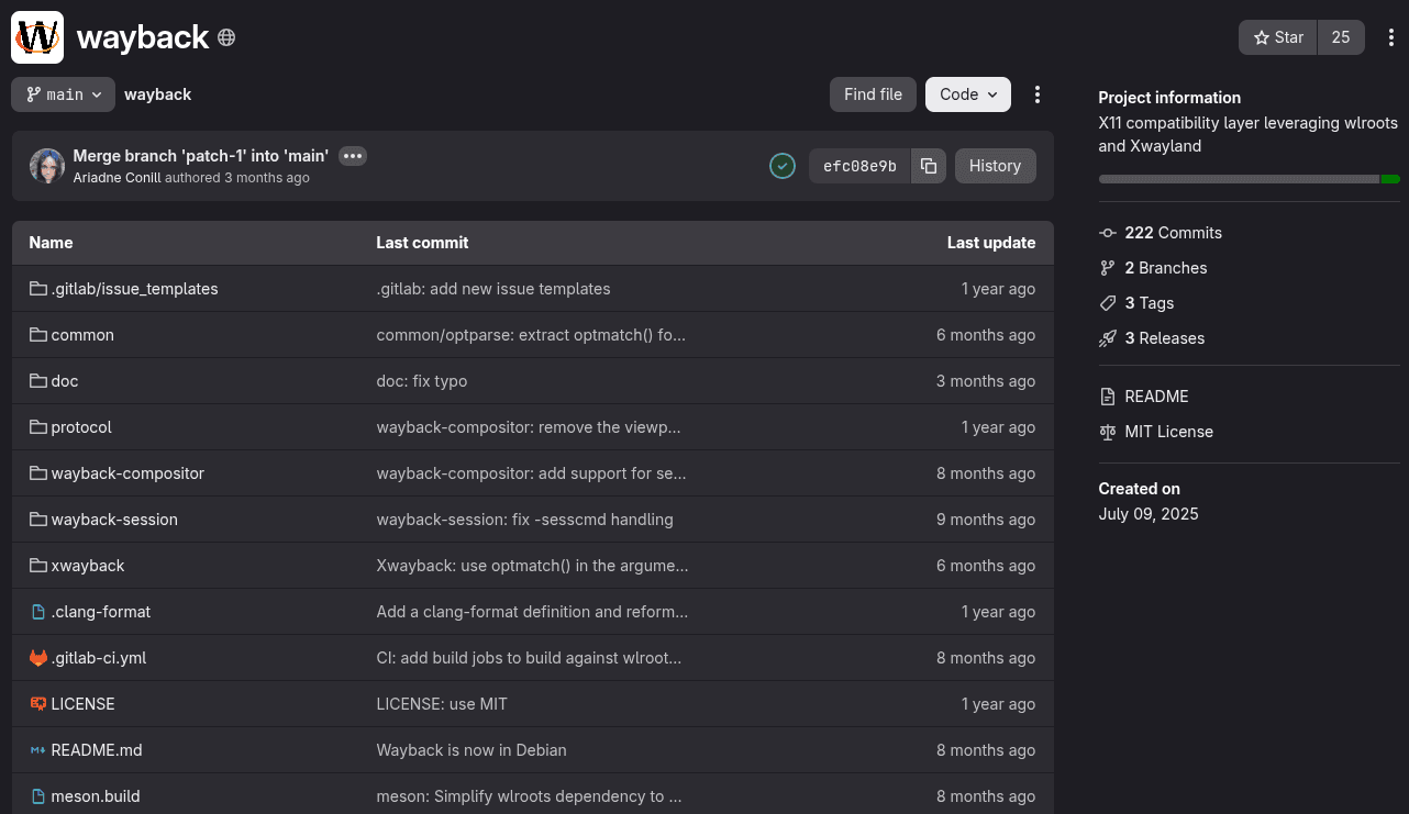 wayback gitlab repo