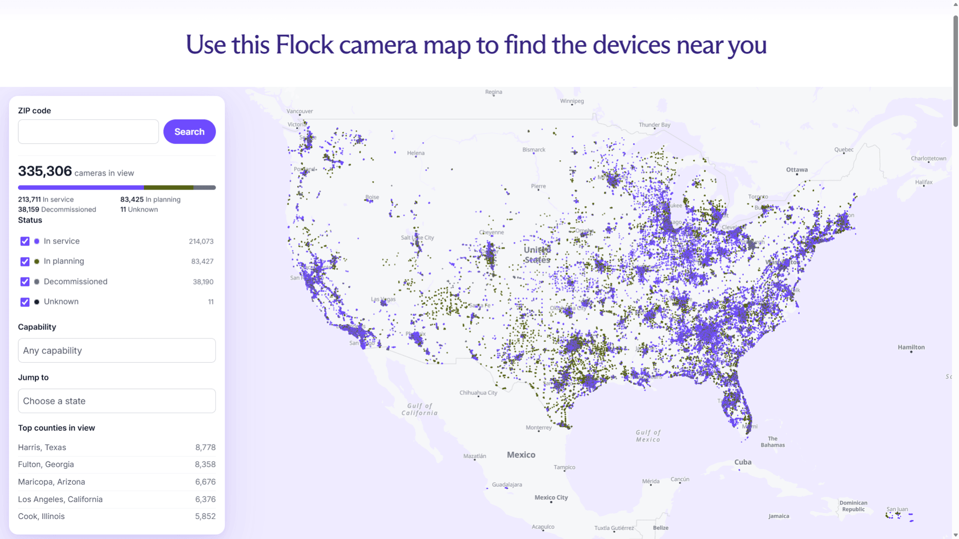Proton Flock camera map