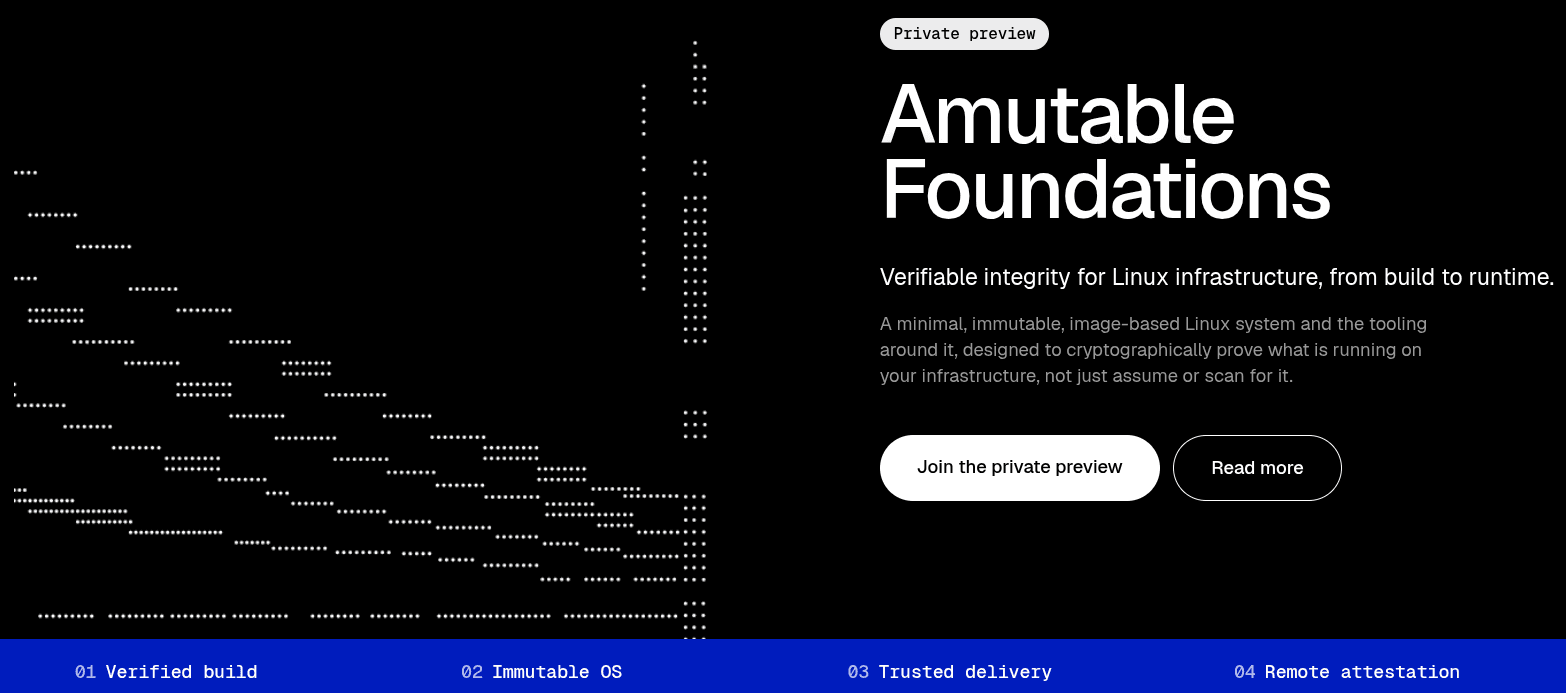 cropped webpage of amutable foundations