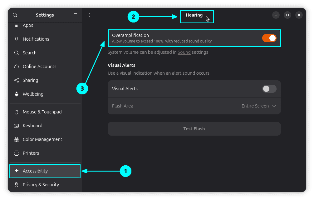 Settings to enable Overamplification