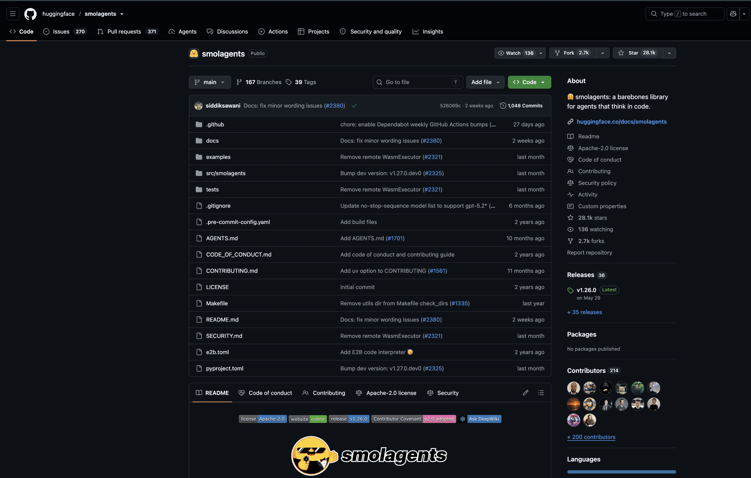 Smolagents landing page