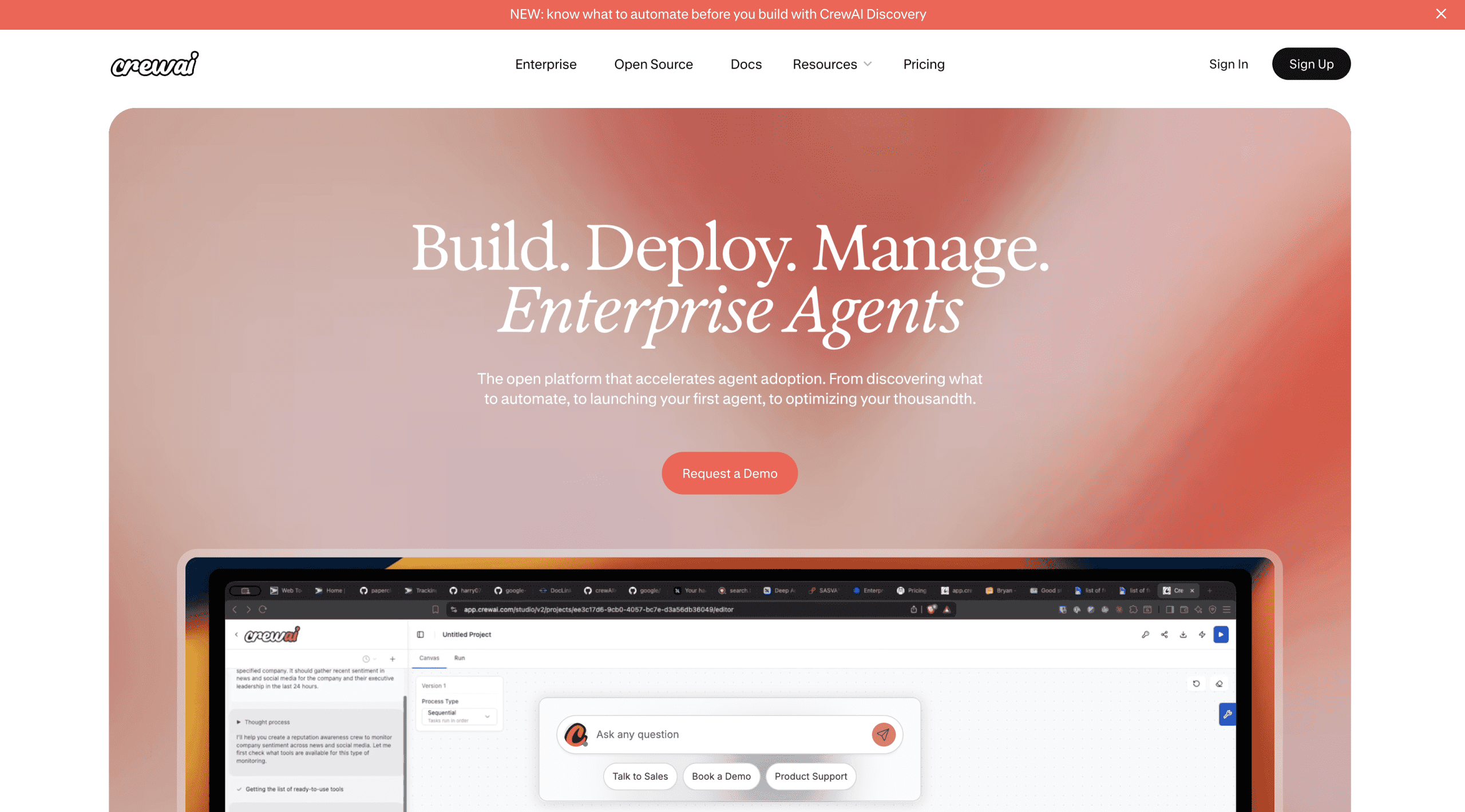 CrewAI landing page