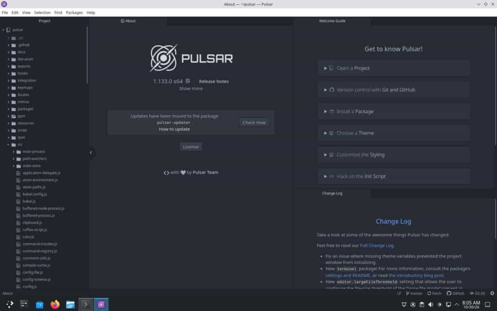 Pulsar 1.133 Code Editor
