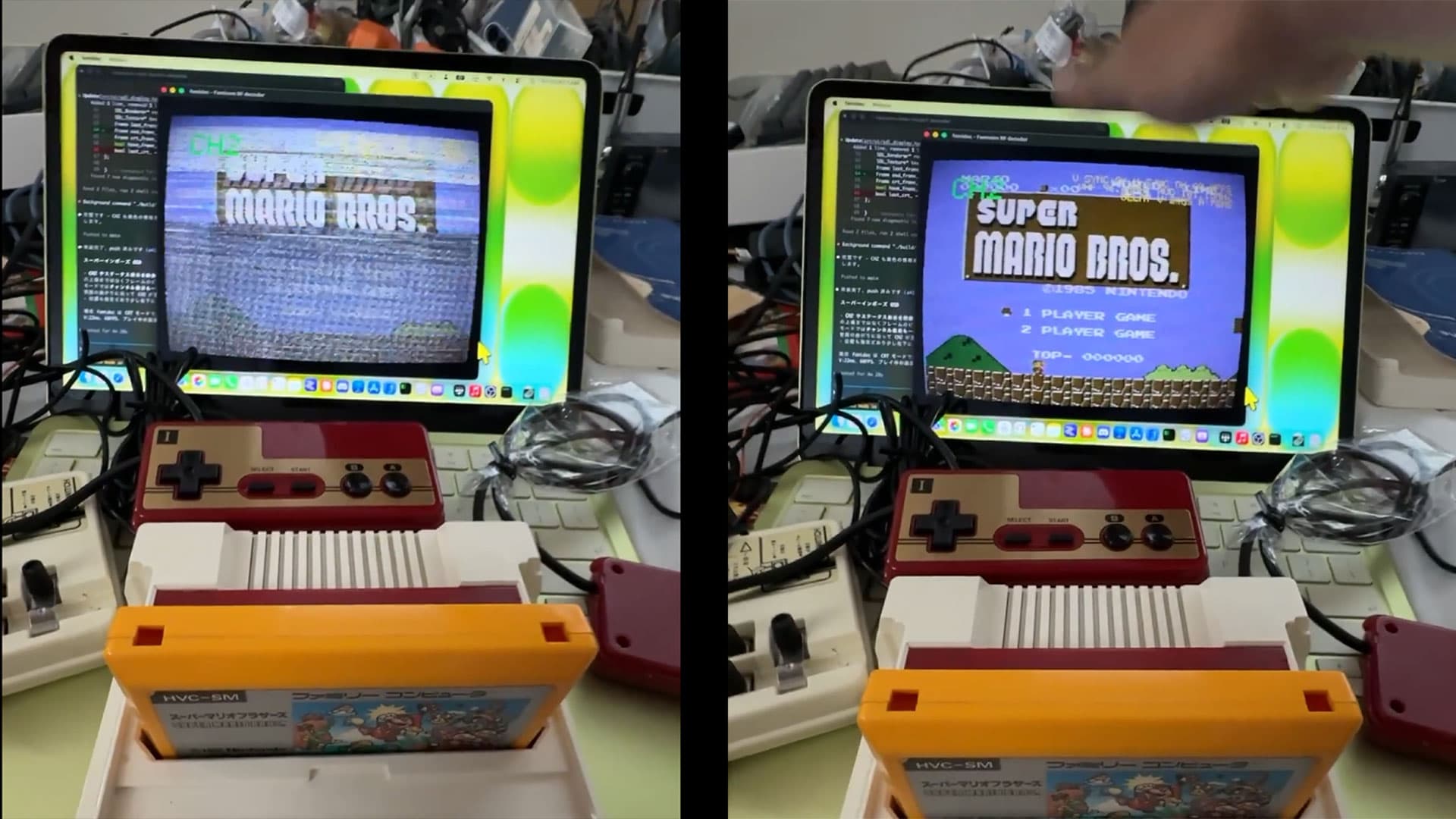 GOROman’s famicom-rf-hackrf-decoder software in action