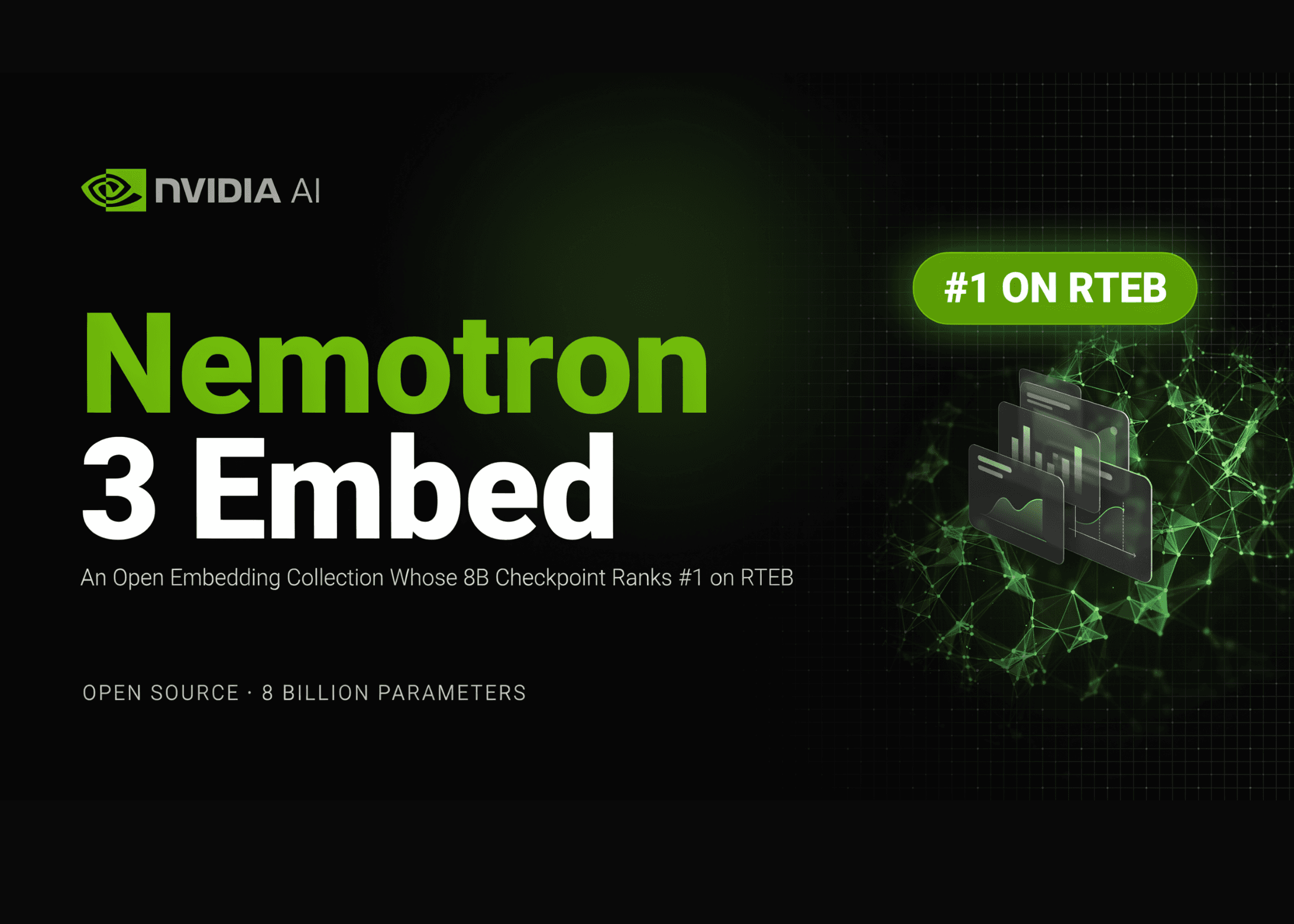 NVIDIA เปิดตัว Nemotron 3 Embed: คอลเลกชันโมเดล Embedding ประสิทธิภาพสูงรุ่นเปิด ครองอันดับ #1 บน RTEB