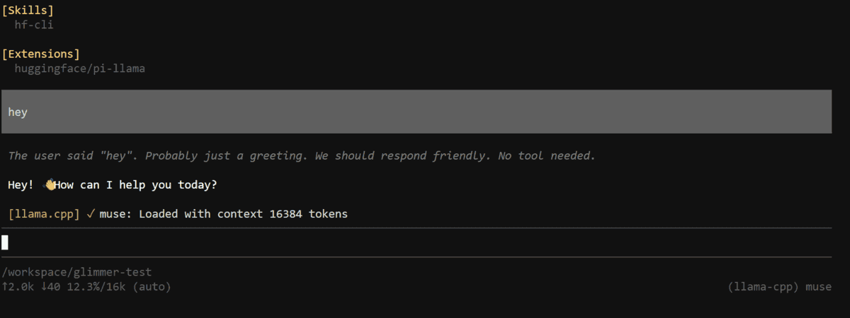 Run Muse Glimmer for Local Vibe Coding with llama.cpp, DFlash, and Pi