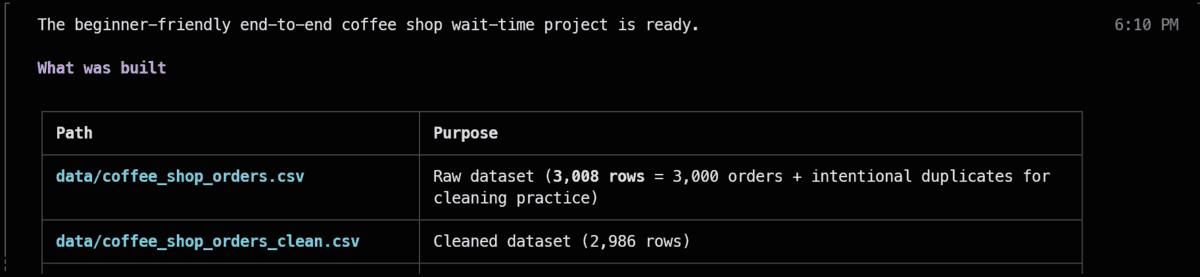 Grok Build data cleaning output