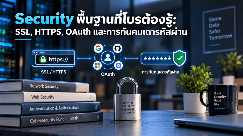 Security พื้นฐานที่โบรต้องรู้: SSL, HTTPS, OAuth และการกันคนเดารหัสผ่าน