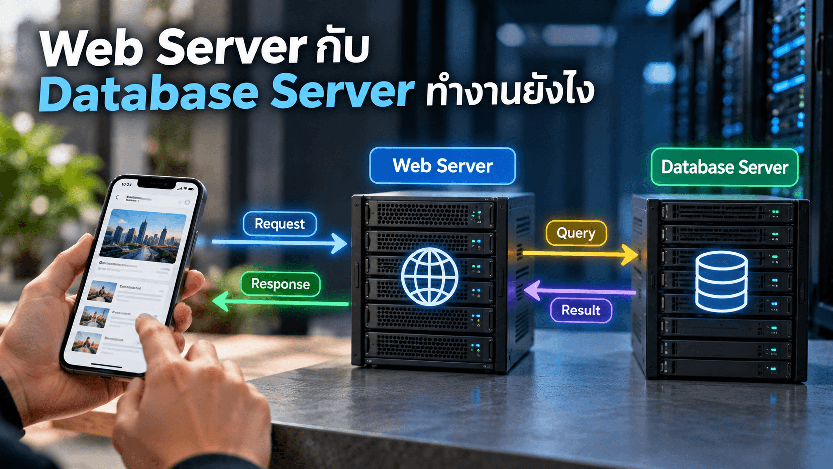 Web Server กับ Database Server มันทำงานยังไง แบบเห็นภาพ