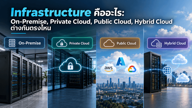 Infrastructure คืออะไร: On-Premise, Private, Public, Hybrid Cloud ต่างกันตรงไหน