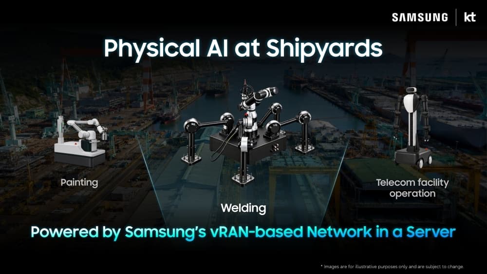 For the AI-powered quadruped welding robot use case, Samsung will support KT with its software-driven, AI-native solutions, including Network in a Server (NIS).