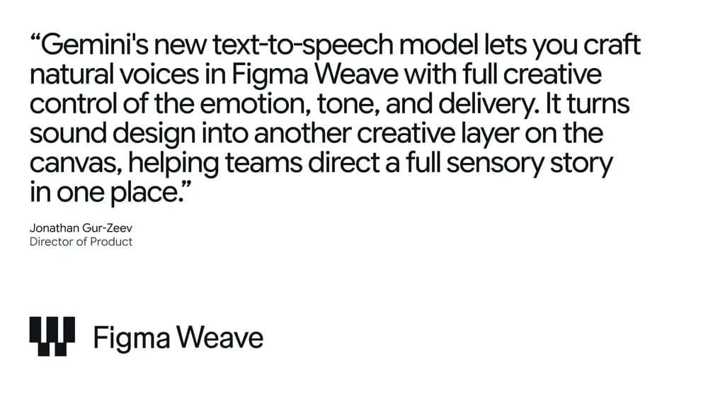 a quote from Jonathan Gur-Zeev, Director of Product, Figma Weave