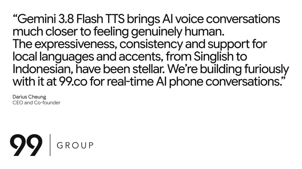 a quote from Darius Cheung, CEO and Co-Founder of 99 Group