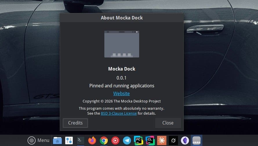 mocka dock demo showing many pinned apps