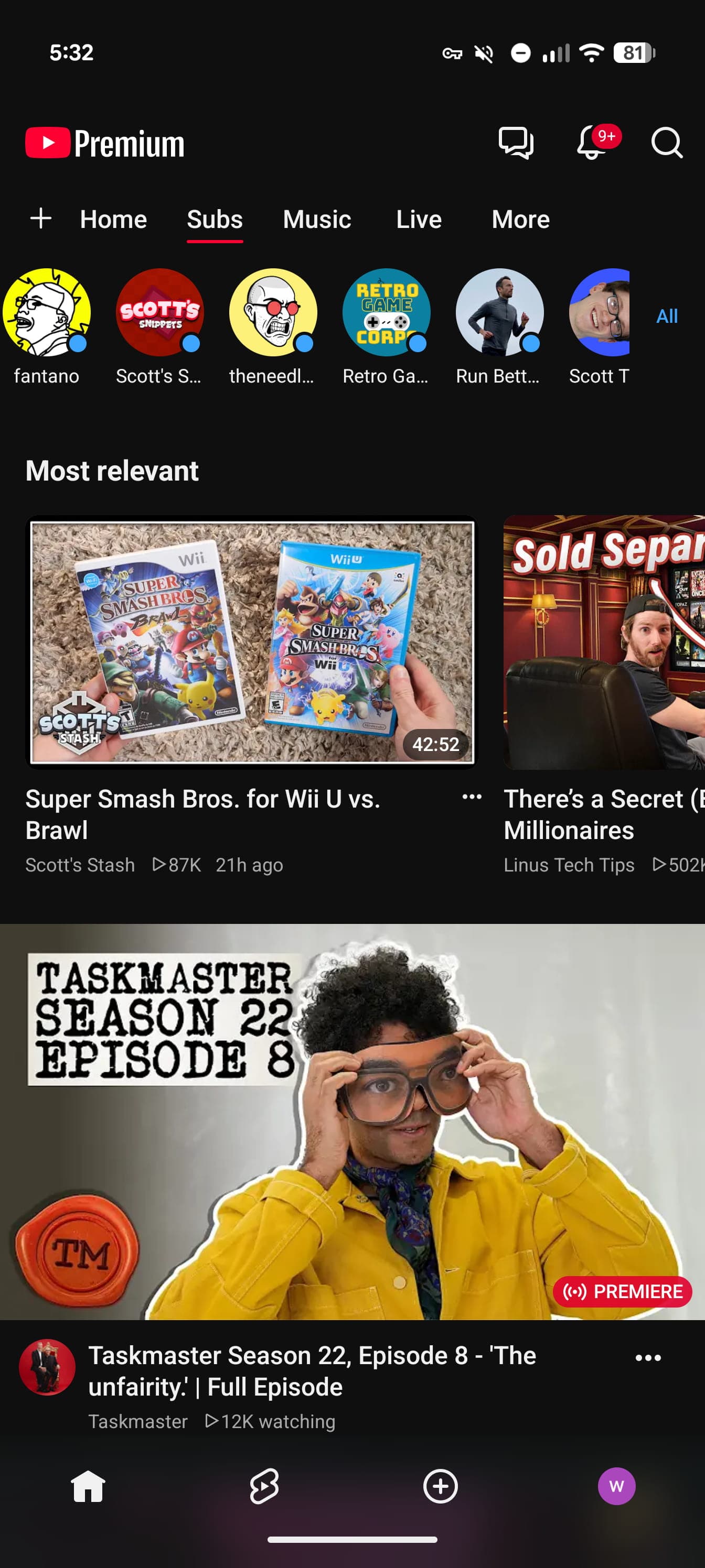 YouTube ย้ายแท็บ Subscriptions ออกจากแถบด้านล่างบนมือถือ
